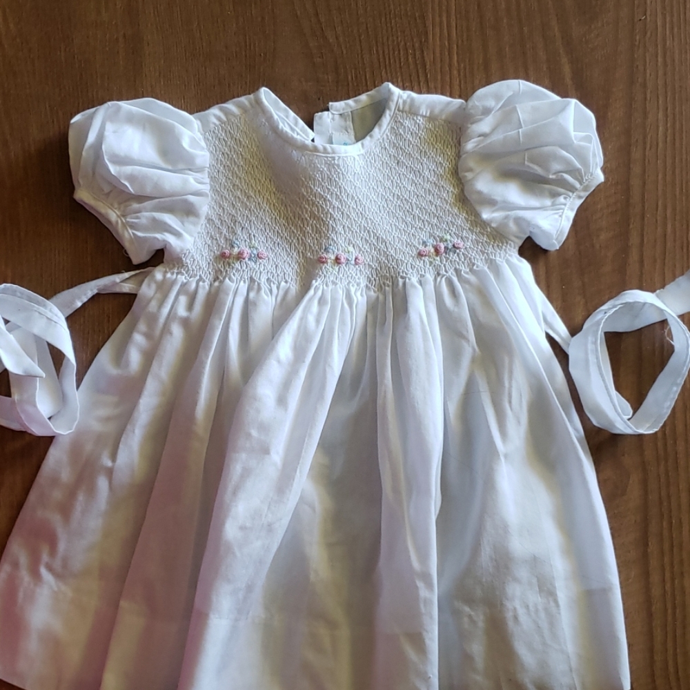 Smocked white dress